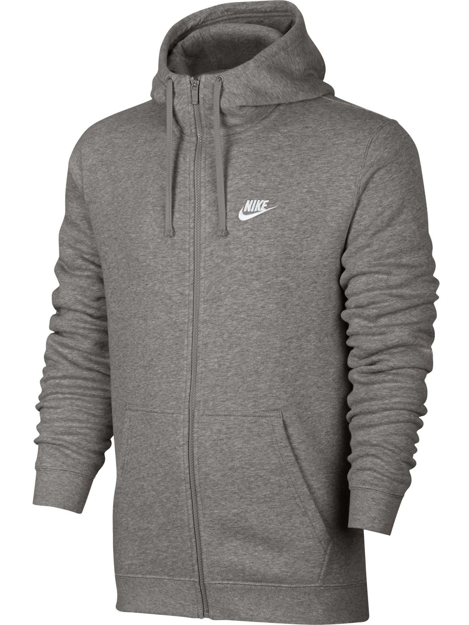 Men's Nike Heather Grey Fleece Full Zip Hoodie (804389 063) - L