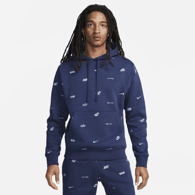 Nike Club Fleece Men's Allover Print Pullover Hoodie Mens Style