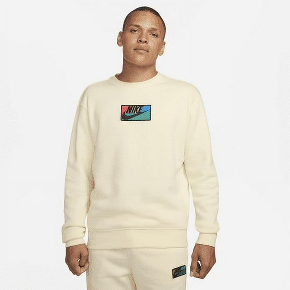 Nike Club Fleece Men's Crew Color: Coconut Milk Size: XL