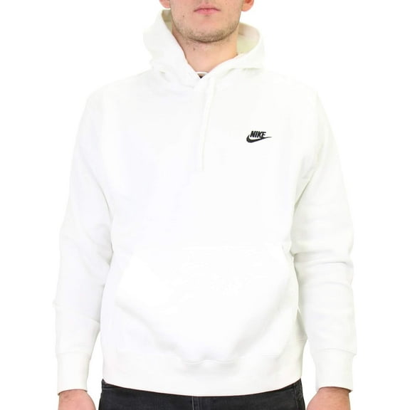 Nike Club Fleece Pullover Longsleeve Men's Hoodie White/Black 804346-100