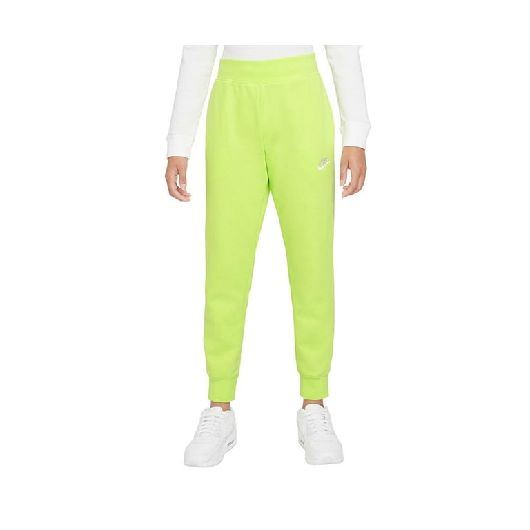 Nike Club Jogger Girls Active Pants Size L Color Volt White