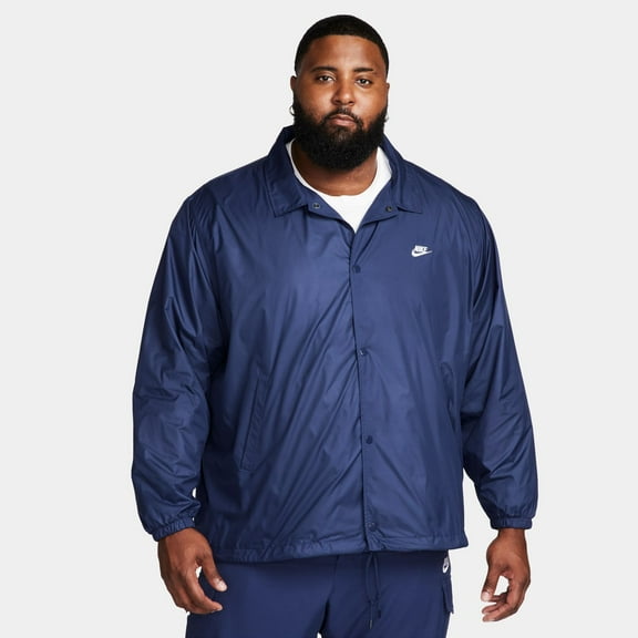 Nike Club Men's Coaches' Jacket Color: Midnight Navy/White Size: M Tall