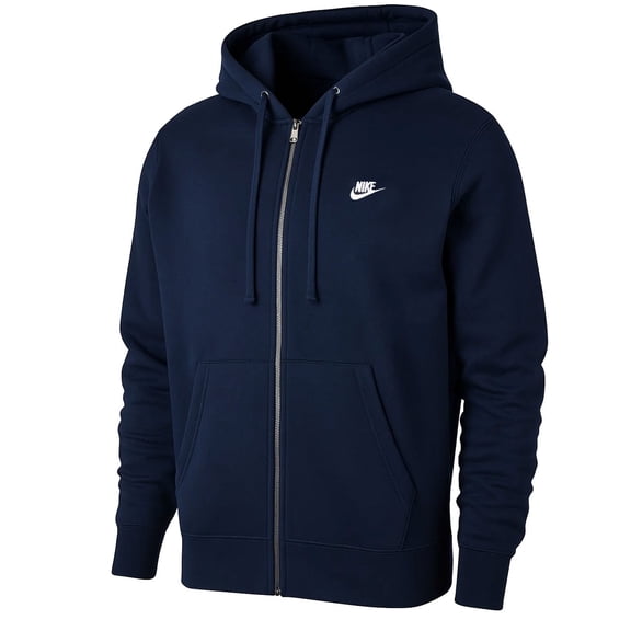 Nike Club Men's Full-Zip Fleece Hoodie, Obsidian - Large