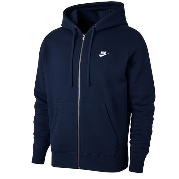 Nike Club Men's Full-Zip Fleece Hoodie, Obsidian - Large
