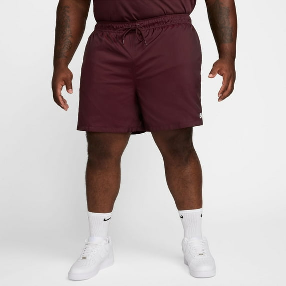 Nike Club Men's Woven Flow Shorts Color: Burgundy Crush/White Size: L