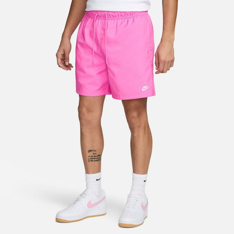 Nike Club Men s Woven Flow Shorts Color Playful Pink White Size S Walmart