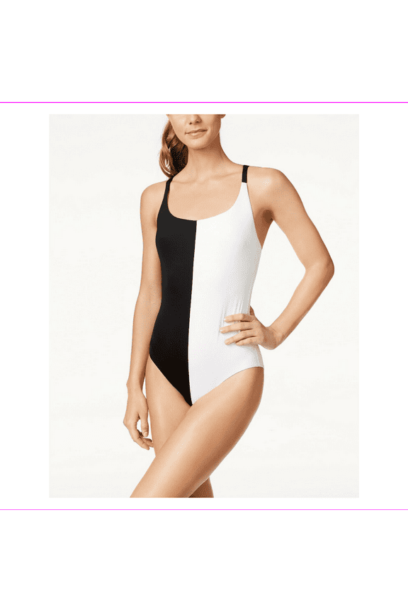 Color Surge Colorblocked V-Back One-Piece Swimsuit, Large