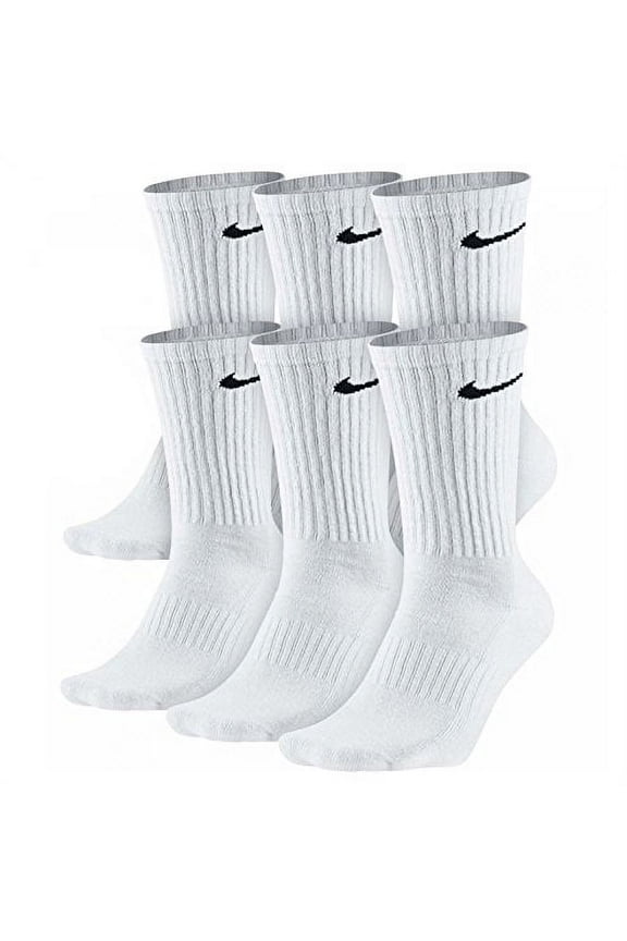 Cotton Athletic Crew Socks Boy's 5-7 Years, White (6 Pack)