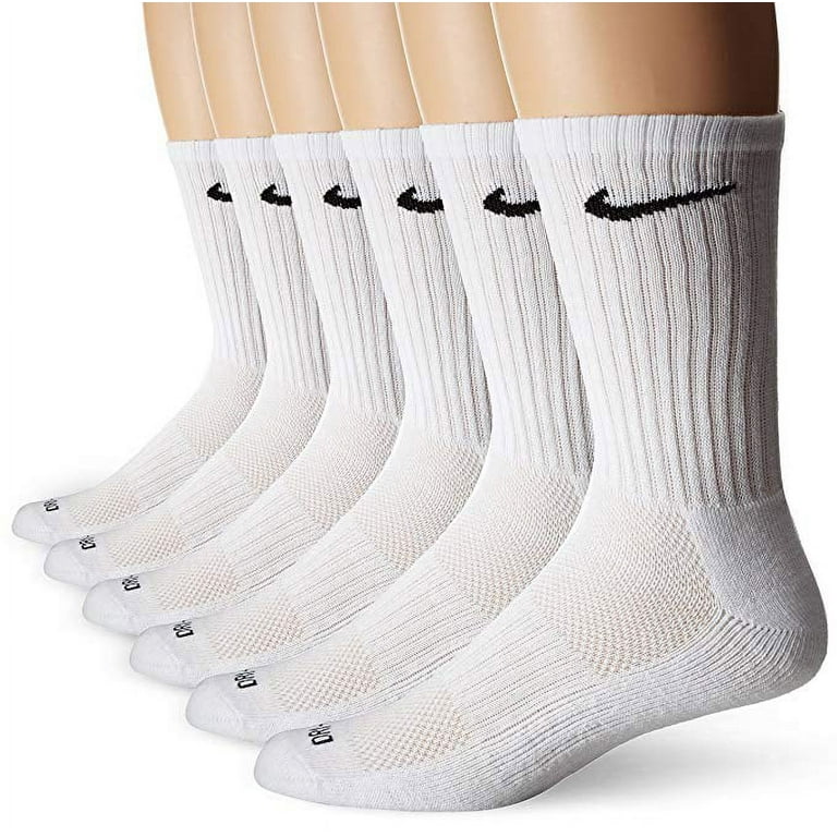 Nike Cotton Athletic Crew Socks, Men's L, White Pack, Comfort