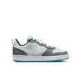 thumbnail image 1 of Nike Court Borough Low Recraft Big Kids' Shoes Color: White Gray Blue Size: 4, 1 of 4