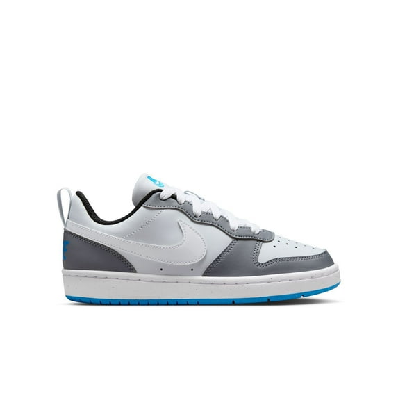 Nike Court Borough Low Recraft Big Kids' Shoes Color: White Gray Blue Size: 4