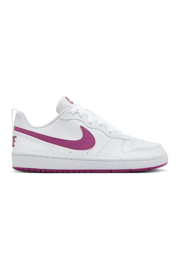 Court Borough Low Recraft Big Kids' Shoes Color: White Hot Fuchsia Size: 6