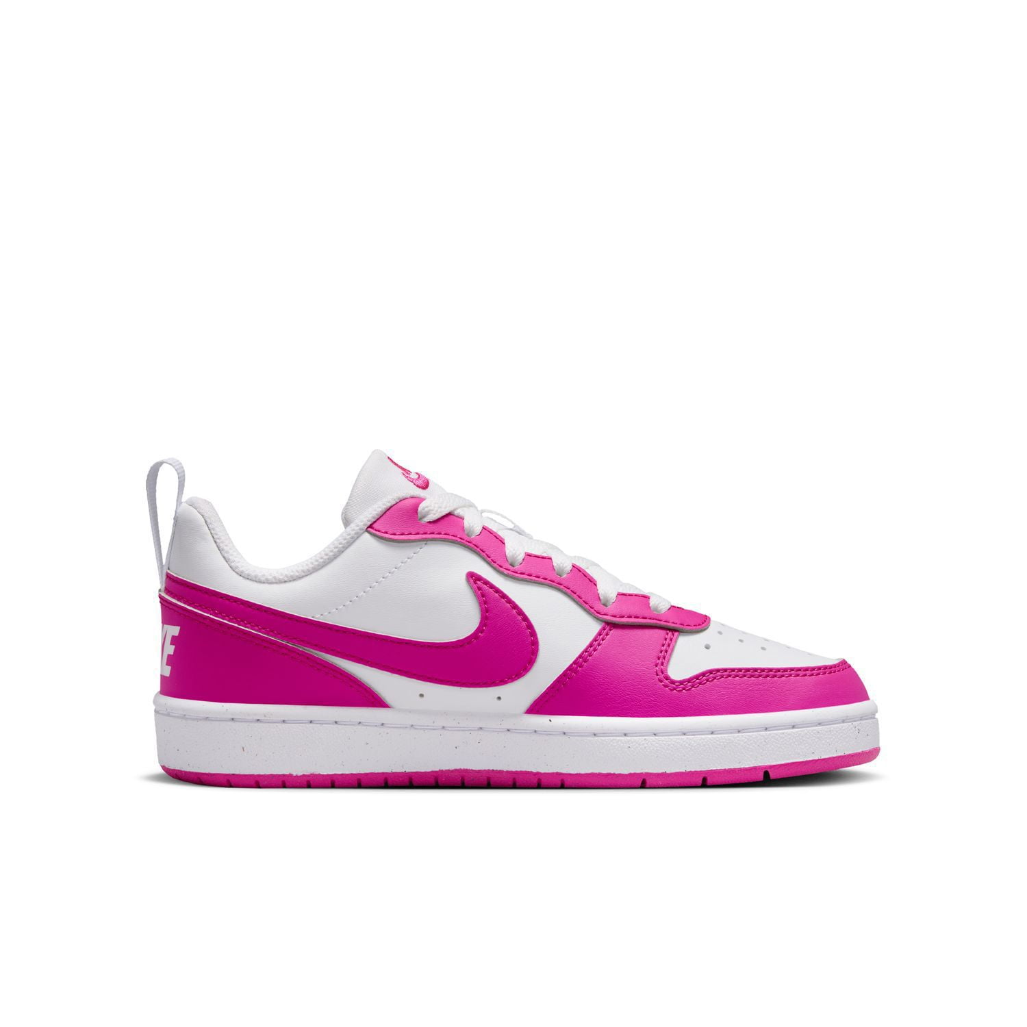 Court Borough Low Recraft Big Kids' Shoes Color: White Laser Fuchsia Size: 6