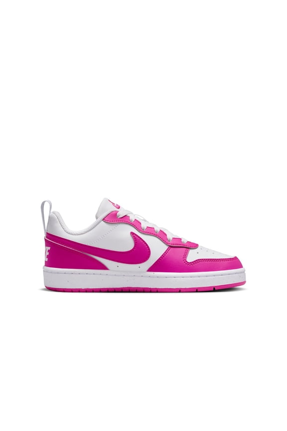 Court Borough Low Recraft Big Kids' Shoes Color: White Laser Fuchsia Size: 6