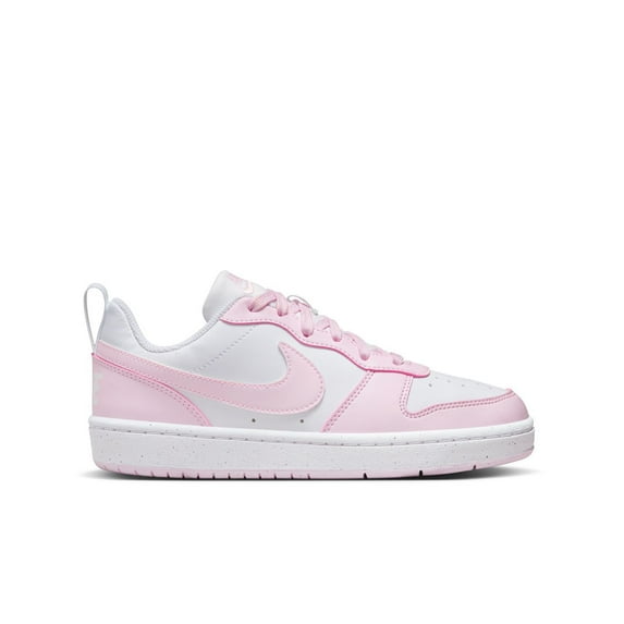 Nike Court Borough Low Recraft Big Kids' Shoes Color: White Pink Foam Size: 5