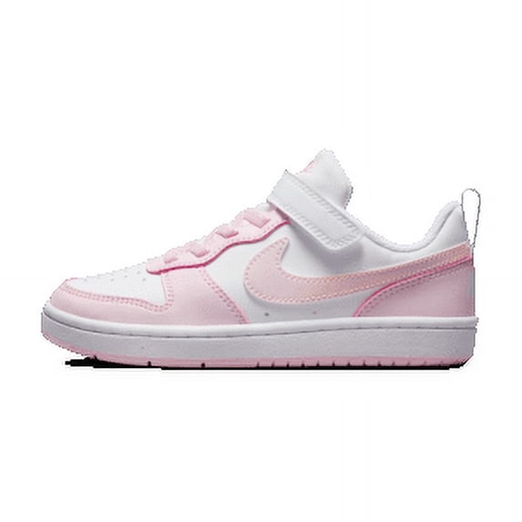 Nike Court Borough Low Recraft Little Kids' Shoes Color: White/Pink Foam Size: 13.5C