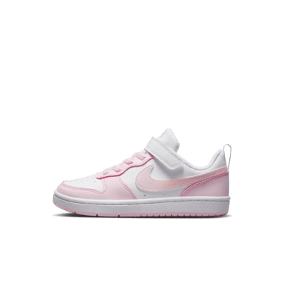Nike Court Borough Low Recraft Little Kids' Shoes Color: White/Pink Foam Size: 13.5C