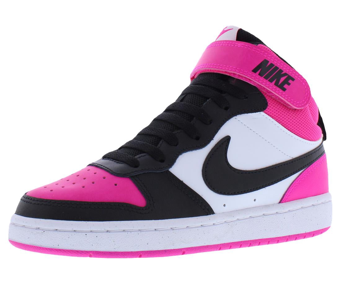 Court Borough Mid 2 GS Girls Shoes Size 5, Color: White/Black/Fierce Pink