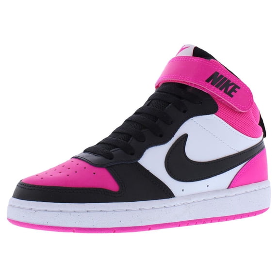 Nike Court Borough Mid 2 GS Girls Shoes Size 5, Color: White/Black/Fierce Pink