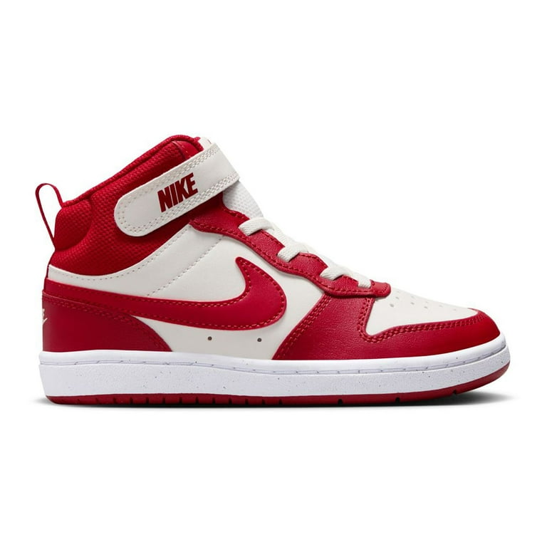 Nike Court Borough Mid Little Kids' Shoes Color: Red White Size