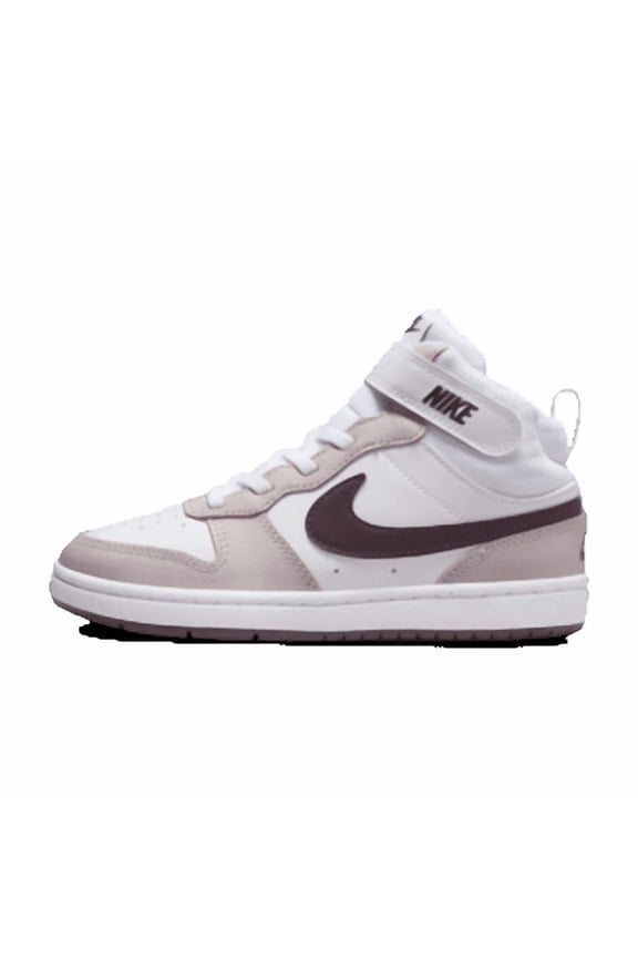 Court Borough Mid 2 Little Kids' Shoes Color: White/Platinum Violet/Burgundy Crush Size: 1Y