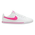 thumbnail image 1 of Nike Court Legacy Big Kids' Shoes Color: White Laser Fuchsia Size: 5, 1 of 4
