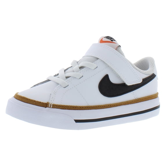 Nike Court Legacy Boys Casual Classic Shoe DA5382-102 (White/Black-Desert Ochre-Gum L), Size 5