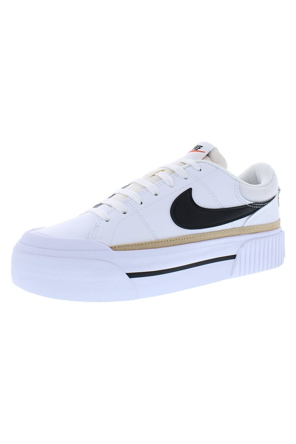 Court Legacy Lift Womens Shoes Size 8.5, Color: White/Black/Hemp/Team Orange