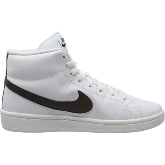 Nike Court Royale 2 Mid Sneaker in White/Black Leather | Men Mid-Top - 10