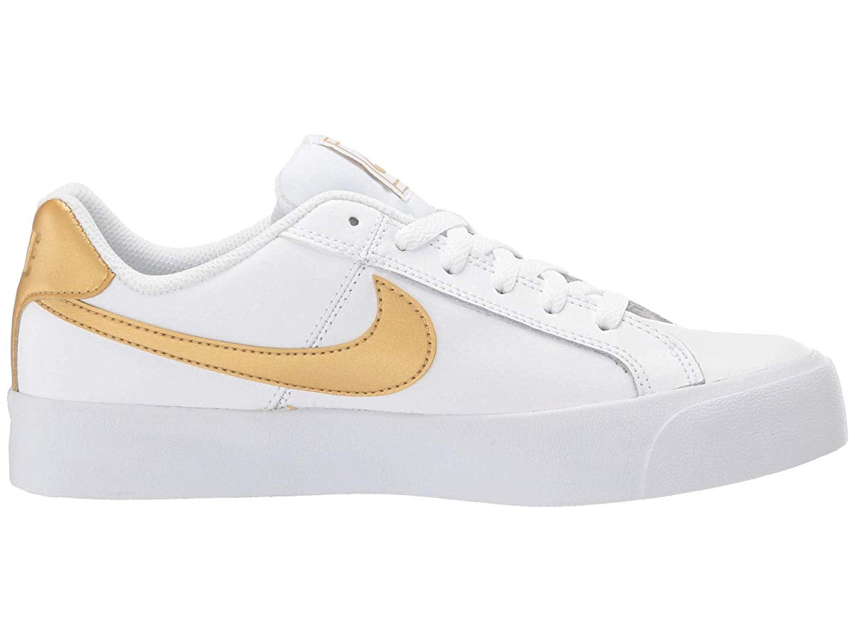 Nike Court Royale AC A02810 109 Women s White Gold Leather Skate Shoes CLK928 8.5