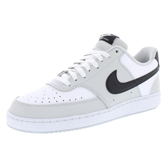 Nike Court Vision Low Leather Unisex Shoes Size 9.5, Color: Grey Fog/Black/White