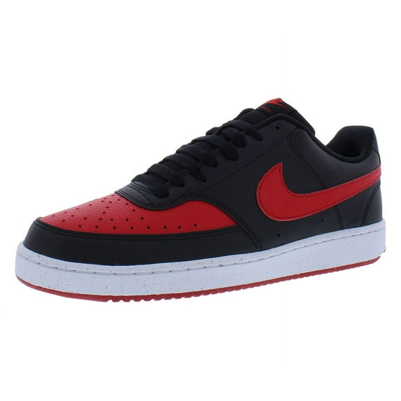 Nike Court Vision Low Next Nature FJ0685-010 Mens Black Red Leather Shoes NAP139 (10)