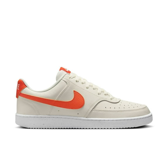 Nike Court Vision Next Nature Men's Low-Top Shoes Color: Sail Safety Orange Size: 9.5