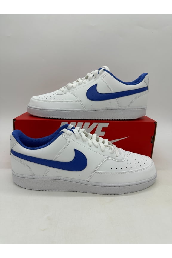 Court Vision low Men's Size 10.5 White Blue Athletic Shoes HM9429 101