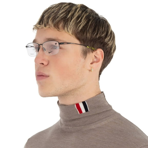 Nike Demo Rectangular Titanium Men's Eyeglasses NIKE 6045 002 54