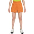 thumbnail image 1 of Nike Dri-FIT Breezy Big Kids' (Girls') High-Waisted Training Shorts Color: Monarch/Dark Russet Size: S, 1 of 5