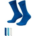 thumbnail image 1 of Nike Dri-FIT Everyday Plus Cushion Crew Socks - 3 Pack (Light Blue/Royal/White, L), 1 of 2
