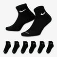 thumbnail image 1 of Nike Dri-FIT Everyday Plus Cushioned Mid Training Quarter Ankle Socks (6 Pack) Black SX6899-010, 1 of 6