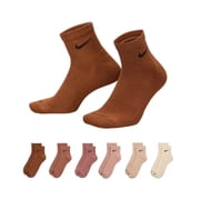 Nike Dri-FIT Everyday Plus Cushioned Training Ankle Socks - 6 Pack - Size Large - Mineral Clay