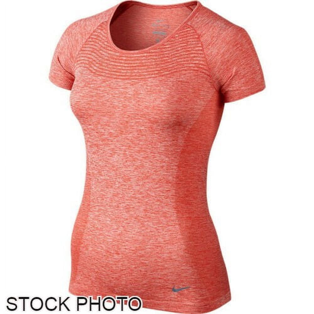 Nike Dri FIT Knit Women s Short Sleeved Running Top Red Medium