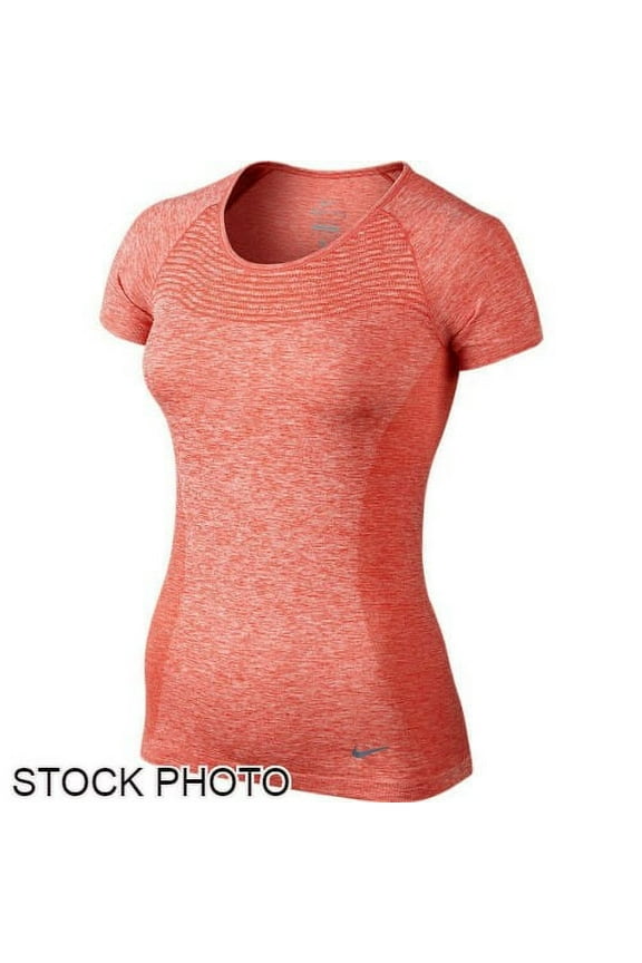 Dri-FIT Knit Women's Short Sleeved Running Top, Red, Medium