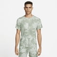 thumbnail image 1 of Nike Dri-FIT Men's Allover Print Short-Sleeve Yoga Top Color: Mica Green/Light Silver/Black Size: M, 1 of 1