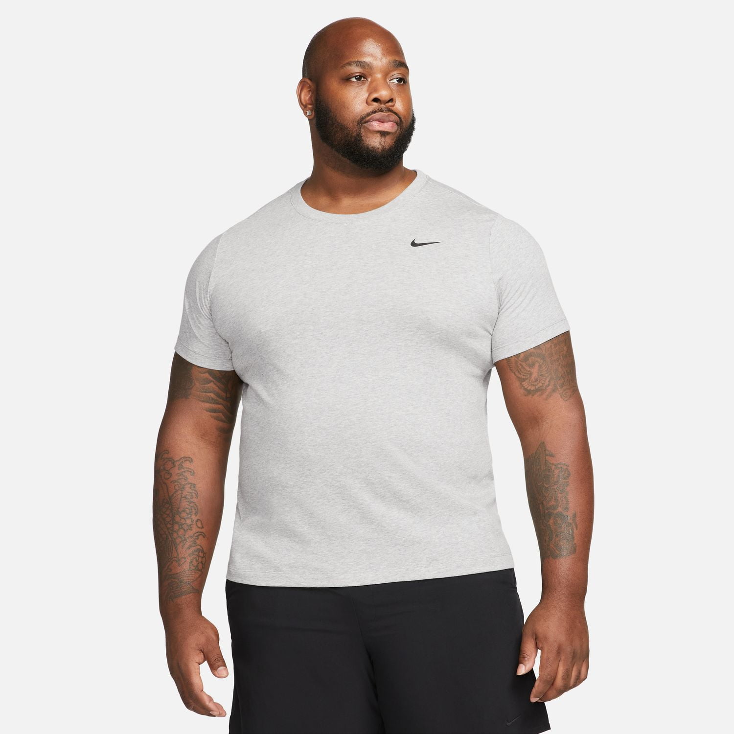 Nike Dri-FIT Men's Fitness T-Shirt Color: Carbon Heather/Black Size: XL ...