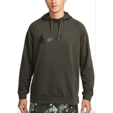 Nike Dri-FIT Men's Pullover Training Hoodie, Sequoia/Black, L
