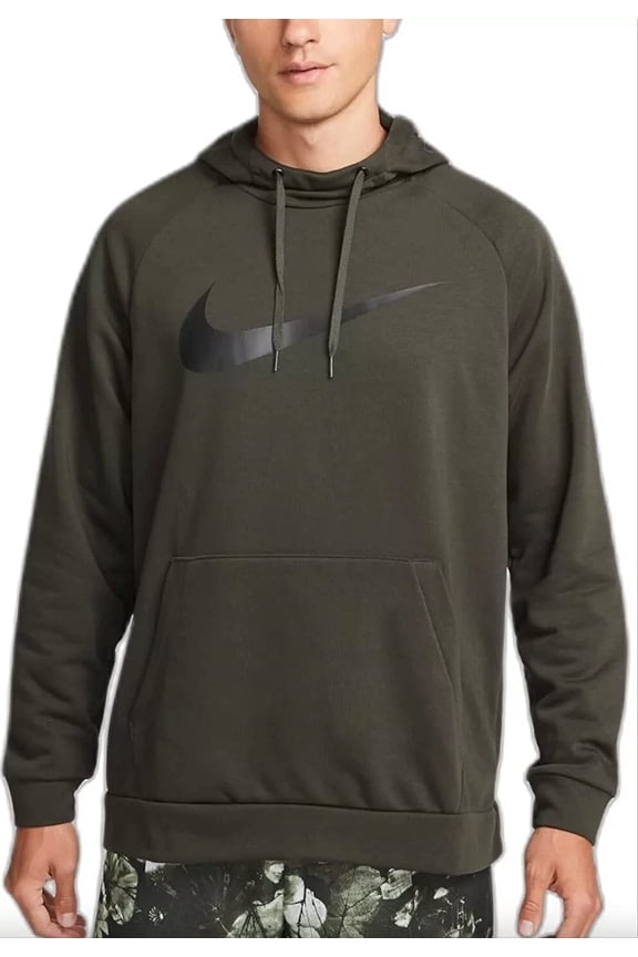 Dri-FIT Men's Pullover Training Hoodie, Sequoia/Black, L