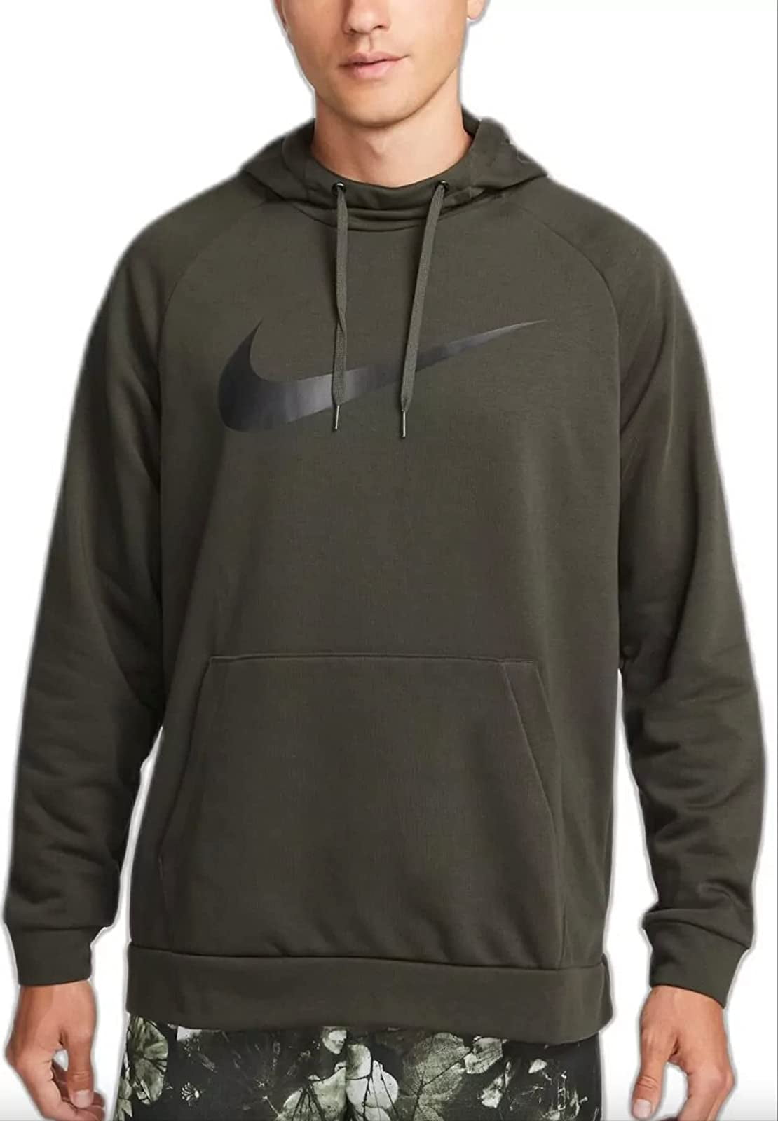 Nike Dri-FIT Men's Pullover Training Hoodie, Dark Grey Heather/Black, M 