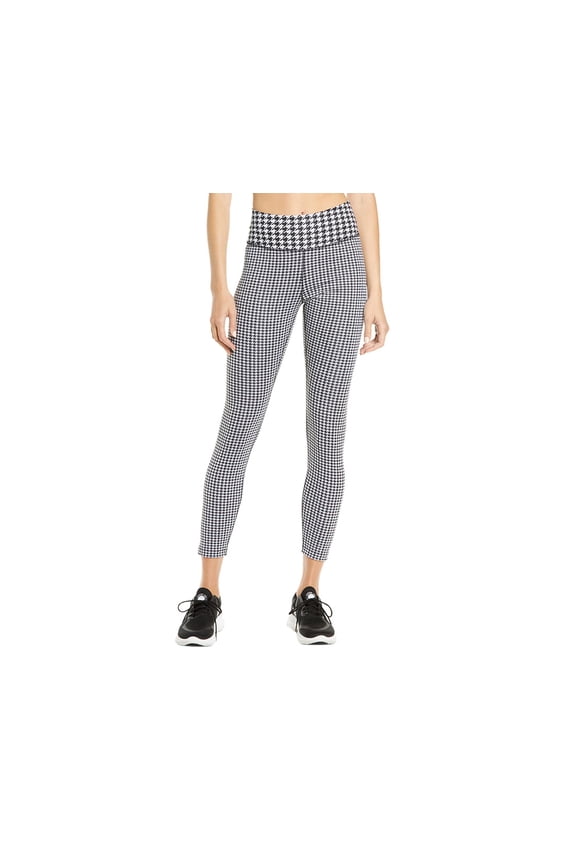 Dri-FIT One Icon Clash Mid-Rise Cropped Printed Womens Active Leggings Size S, Color: Black/White