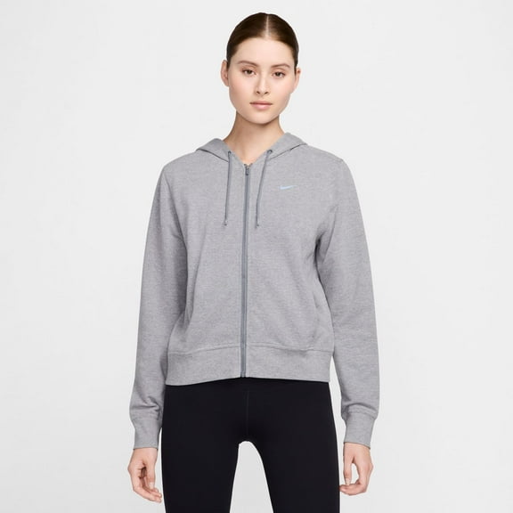 Women's Nike One Dri-FIT Full-Zip Hoodie Color: Gray Size: LARGE