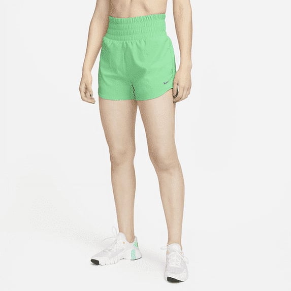Nike Dri-FIT One Women's Ultra High-Waisted 3\ Color: Spring Green/Spring Green/Hyper Royal Size: XS