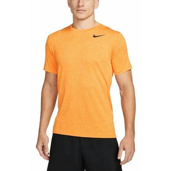 Nike Dri-FIT Static Training T-Shirt, Men's Athletic, Black/Orange, L